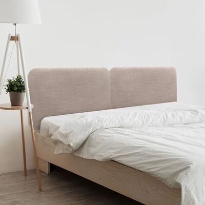 DHOME Gestoffeerd hoofdeinde, glad, afgerond, van natuurlijk linnen, voor akoestische muur, absorberend, hoofdeinde, slaapkamer (aarde, 180 cm, dubbel) DHOME Gestoffeerd hoofdeinde, glad, afgerond, van natuurlijk linnen, voor akoestische muur, absorberend, hoofdeinde, slaapkamer (aarde, 180 cm, dubbel)