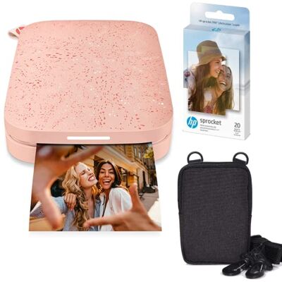 HP Sprocket Draagbare instant fotoprinter, 2 x 3 inch (roze) zinkpapierpakket HP Sprocket Draagbare instant fotoprinter, 2 x 3 inch (roze) zinkpapierpakket