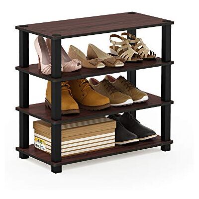 Furinno Dark Cherry and Black, 4-tier Single Furinno Dark Cherry and Black, 4-tier Single