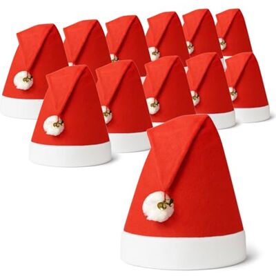 com-four X-Mas kerstmuts, kerstmanhoed, kerstmanhoed, pluche muts van de kerstman, fleece muts met pompon Chapeau en Peluche du Père Noël Bonnet en Polaire avec Pompon com-four X-Mas kerstmuts, kerstmanhoed, kerstmanhoed, pluche muts van de kerstman, fleece muts met pompon Chapeau en Peluche du Père Noël Bonnet en Polaire avec Pompon