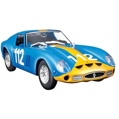 Bburago Ferrari 250 GTO Blue Montageset 1:24 schaal metalen miniatuurauto Officieel Ferrari Racing gereduceerd model realistische details Collector Edition Bburago Ferrari 250 GTO Blue Montageset 1:24 schaal metalen miniatuurauto Officieel Ferrari Racing gereduceerd model realistische details Collector Edition