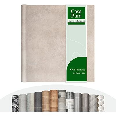 casa pura Vinylvloer per meter in vele designs houtlook tegels in steenlook PVC vloerbedekking Design vinyl coating voor keuken, badkamer en woonkamer (Midas 139L, 100x1000cm) casa pura Vinylvloer per meter in vele designs houtlook tegels in steenlook PVC vloerbedekking Design vinyl coating voor keuken, badkamer en woonkamer (Midas 139L, 100x1000cm)