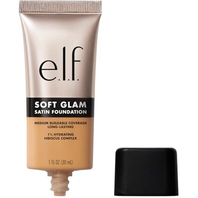e.l.f. Soft Glam Foundation, zeer duurzame foundation met gemiddelde dekking, moduleerbaar, voor een gladde, gesatineerde teint, veganistisch en dierproefvrij, kleur 32 Medium Neutral e.l.f. Soft Glam Foundation, zeer duurzame foundation met gemiddelde dekking, moduleerbaar, voor een gladde, gesatineerde teint, veganistisch en dierproefvrij, kleur 32 Medium Neutral