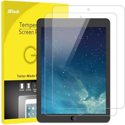 JETech Gehard glas voor iPad 6e/5e generatie 9,7 inch, Air 2/1 & Pro 9,7 Voor iPad 9,7 inch (2018/2017), Air 2/1 (2014/2013) & Pro 9,7 inch (2016), transparant HD, krasbestendige displaybescherming JETech Gehard glas voor iPad 6e/5e generatie 9,7 inch, Air 2/1 & Pro 9,7 Voor iPad 9,7 inch (2018/2017), Air 2/1 (2014/2013) & Pro 9,7 inch (2016), transparant HD, krasbestendige displaybescherming