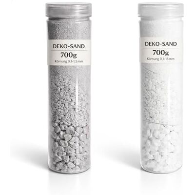 com-four ® 2 x grijs en wit decoratief zand, elk 700 g, creatief zand voor kandelaars glazen vazen en tafeldecoratie com-four ® 2 x grijs en wit decoratief zand, elk 700 g, creatief zand voor kandelaars glazen vazen en tafeldecoratie