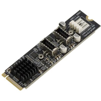 KALEA-INFORMATIQUE USB controllerkaart in M2 PCIe M Key 2 poorten USB 3.2 Gen 2x1 10G type E met ASM3142 chipset KALEA-INFORMATIQUE USB controllerkaart in M2 PCIe M Key 2 poorten USB 3.2 Gen 2x1 10G type E met ASM3142 chipset