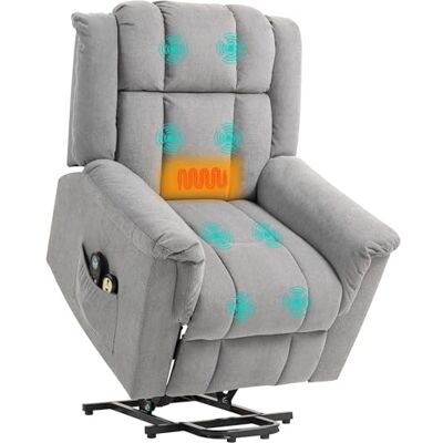 HOMCOM Elektrische stoelverhoging, massage, verwarming, chenille HOMCOM Elektrische stoelverhoging, massage, verwarming, chenille