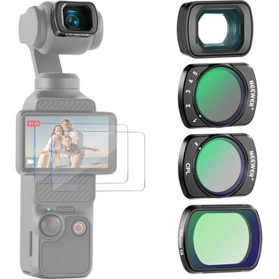 NEEWER FL-B09 3 filters met groothoeklens 0,75 x 108° FOV, variabele diffusiefilter ND 2-32 CPL 1/4 zwart, compatibel met DJI Osmo Pocket 3 Creator Combo accessoires NEEWER FL-B09 3 filters met groothoeklens 0,75 x 108° FOV, variabele diffusiefilter ND 2-32 CPL 1/4 zwart, compatibel met DJI Osmo Pocket 3 Creator Combo accessoires
