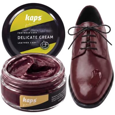 Kaps Delicate Cream Professionele crème Schoencrème en verzorging voor het reinigen en opfrissen van natuurlijk leer en kunstleer (50 ml) 50ml - 1.70 fl.oz. Kaps Delicate Cream Professionele crème Schoencrème en verzorging voor het reinigen en opfrissen van natuurlijk leer en kunstleer (50 ml) 50ml - 1.70 fl.oz.