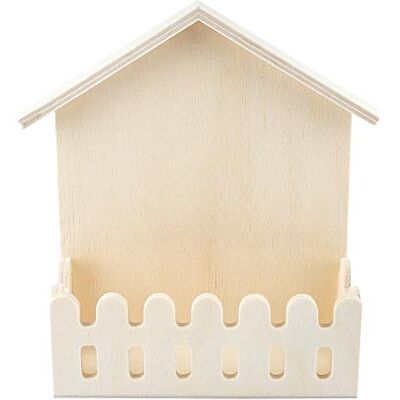 Ideen mit Herz Huis met houten omheining, 13 x 16 x 5 cm, om neer te zetten Ideen mit Herz Huis met houten omheining, 13 x 16 x 5 cm, om neer te zetten