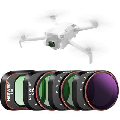 NEEWER Set van 4 variabele ND-filters compatibel met DJI Mini 4 Pro, ND2-ND32 (1-5 stops)/ND64-ND512 (6-9 stops) Limited VND/CPL/UV, meerlaags HD optisch glas/aluminium frame NEEWER Set van 4 variabele ND-filters compatibel met DJI Mini 4 Pro, ND2-ND32 (1-5 stops)/ND64-ND512 (6-9 stops) Limited VND/CPL/UV, meerlaags HD optisch glas/aluminium frame