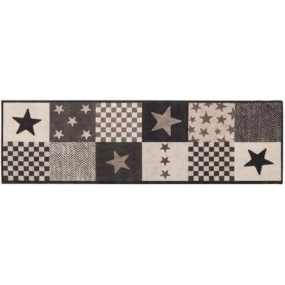 vidaXL Tapis de Cuisine Étoiles grises 300 x 60 cm 100% Polyamide vidaXL Tapis de Cuisine Étoiles grises 300 x 60 cm 100% Polyamide