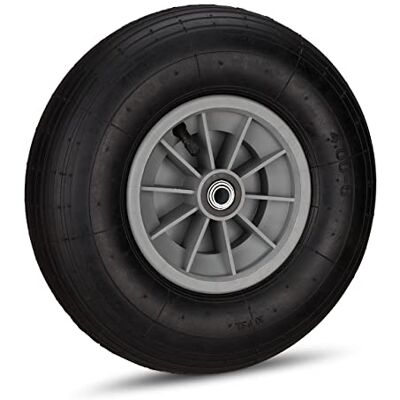 Relaxdays Kruiwagenwiel rubber 200 kg reservewiel as rubber as 4.00-6 3 adapters zwart-grijs Relaxdays Kruiwagenwiel rubber 200 kg reservewiel as rubber as 4.00-6 3 adapters zwart-grijs
