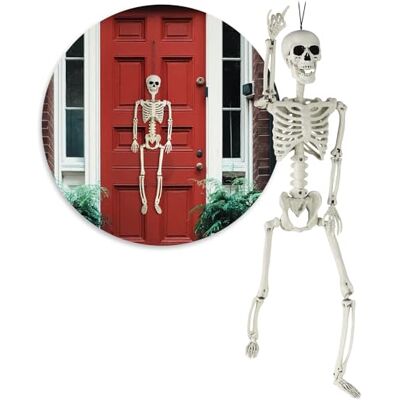 com-four ® Halloween decoratief skelet XXL skelet van kunststof om op te hangen en te monteren skelet met beweegbare gewrichten hoge griezelfactor (XXL 1 skelet 90 cm) squelette avec articulations mobiles facteur effrayant élevé com-four ® Halloween decoratief skelet XXL skelet van kunststof om op te hangen en te monteren skelet met beweegbare gewrichten hoge griezelfactor (XXL 1 skelet 90 cm) squelette avec articulations mobiles facteur effrayant élevé