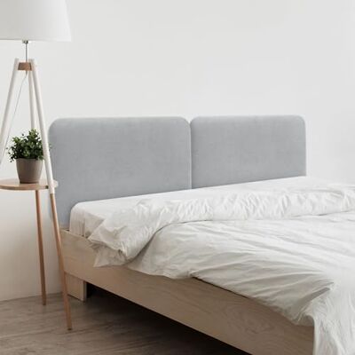 DHOME Hoofdeinde voor bed, gevoerd, glad, afgerond, van gladde stof, voor muur, akoestisch, absorberend, voor slaapkamer (lichtgrijs, 160 cm dubbel) DHOME Hoofdeinde voor bed, gevoerd, glad, afgerond, van gladde stof, voor muur, akoestisch, absorberend, voor slaapkamer (lichtgrijs, 160 cm dubbel)