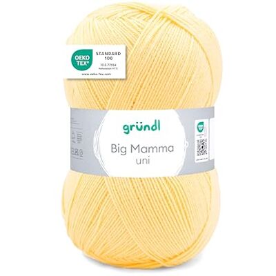 Gründl Big Mama, effen, acryl, pastelgeel, 29 x 16 x 12 cm, 1040 stuks Haakset, brei- en haakgaren, wol-look, 100% polyacryl, 400 g/1040 m, naalddikte 3,5-4,5 Gründl Big Mama, effen, acryl, pastelgeel, 29 x 16 x 12 cm, 1040 stuks Haakset, brei- en haakgaren, wol-look, 100% polyacryl, 400 g/1040 m, naalddikte 3,5-4,5