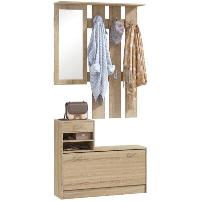 HOMCOM 3-in-1 deurmeubelset met natuurlijk houteffect HOMCOM 3-in-1 deurmeubelset met natuurlijk houteffect