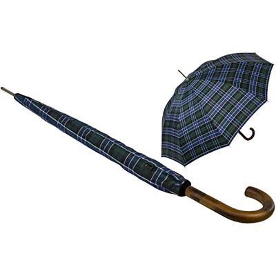 iX-brella Automatische paraplu voor heren met rond handvat van echt hout iX-brella Automatische paraplu voor heren met rond handvat van echt hout