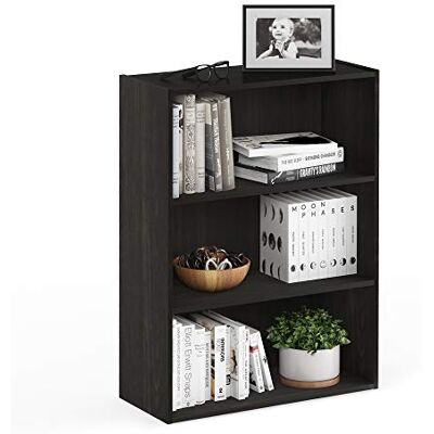 Furinno Pasir Espresso open boekenkast met 3 verdiepingen Furinno Pasir Espresso open boekenkast met 3 verdiepingen