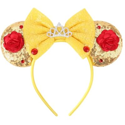 DRESHOW 2 diadeems met muizenoren, pailletten, feestdecoratie, verkleedkostuum voor meisjes en vrouwen One Size DRESHOW 2 diadeems met muizenoren, pailletten, feestdecoratie, verkleedkostuum voor meisjes en vrouwen One Size