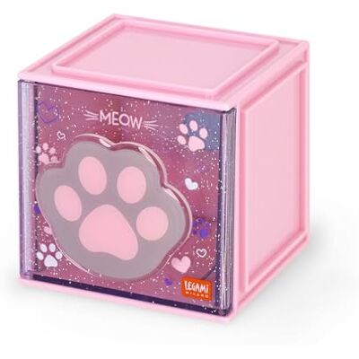 Legami Cutie Cube Desktop Modulaire Box, Kitty Theme Desktop Organizer, Opbergdoos, Inclusief Stickervel, Stapelbaar, Multifunctioneel, ABS, 90 x 90 x 100 cm Legami Cutie Cube Desktop Modulaire Box, Kitty Theme Desktop Organizer, Opbergdoos, Inclusief Stickervel, Stapelbaar, Multifunctioneel, ABS, 90 x 90 x 100 cm