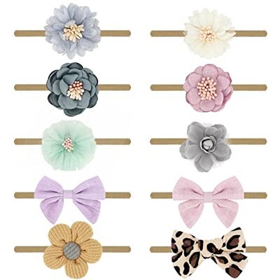 DRESHOW 10 stuks haarlintjes voor baby‘s, voor meisjes, haaraccessoires, kinderen, tulband, haarband Eén maat DRESHOW 10 stuks haarlintjes voor baby‘s, voor meisjes, haaraccessoires, kinderen, tulband, haarband Eén maat