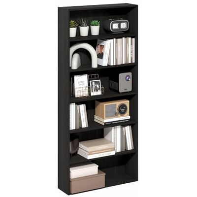 Furinno Basic open boekenkast met 6 niveaus, opbergplank, 16,8 x 60 x 134 cm, espresso Furinno Basic open boekenkast met 6 niveaus, opbergplank, 16,8 x 60 x 134 cm, espresso