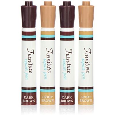 com-four ® 4 x meubelpen, correctiestiften bruin voor meubels reparatiepennen voor het bijwerken van krassen com-four ® 4 x meubelpen, correctiestiften bruin voor meubels reparatiepennen voor het bijwerken van krassen
