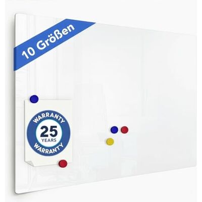 Floordirekt Mob presentatiebord, whiteboard, glazen bord, memobord, gelakt of van glas, memobord, magnetisch en beschrijfbaar, droog afwasbaar (glazen bord, wit, 60 x 90 cm) Floordirekt Mob presentatiebord, whiteboard, glazen bord, memobord, gelakt of van glas, memobord, magnetisch en beschrijfbaar, droog afwasbaar (glazen bord, wit, 60 x 90 cm)