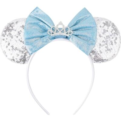 DRESHOW 2 diadeems met muizenoren, pailletten, feestdecoratie, verkleedkostuum voor meisjes en vrouwen One Size DRESHOW 2 diadeems met muizenoren, pailletten, feestdecoratie, verkleedkostuum voor meisjes en vrouwen One Size