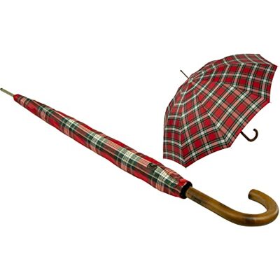 iX-brella Automatische paraplu voor heren met rond handvat van echt hout iX-brella Automatische paraplu voor heren met rond handvat van echt hout