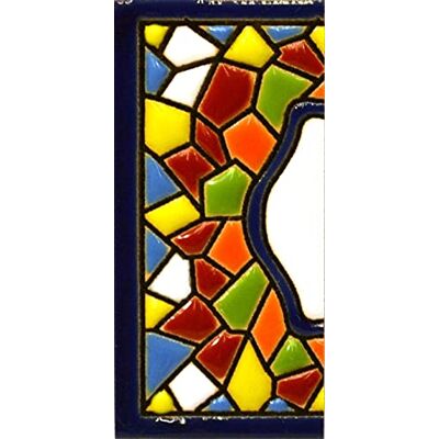 ART Schriften met cijfers en letters. Gekleurde keramische tegels, handgeschilderd in droogtouwtechniek (cuerda seca) voor platen met números, namen, aanwijzingen en bewegwijzering. Een aanpasbare tekst. Mosaico MINI tekening 7,3 cm x 3,5 cm. (MARGE "RAND ART Schriften met cijfers en letters. Gekleurde keramische tegels, handgeschilderd in droogtouwtechniek (cuerda seca) voor platen met números, namen, aanwijzingen en bewegwijzering. Een aanpasbare tekst. Mosaico MINI tekening 7,3 cm x 3,5 cm. (MARGE "RAND