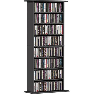 HOMCOM Opbergvakken voor cd's en dvd's, 58 x 24 x 126,3 cm, zwart HOMCOM Opbergvakken voor cd's en dvd's, 58 x 24 x 126,3 cm, zwart