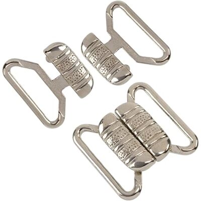 AERZETIX Set van 8 steeksluitingen voor bovenkleding riemdoorvoer 17 mm van metaal in de kleur zilver AERZETIX Set van 8 steeksluitingen voor bovenkleding riemdoorvoer 17 mm van metaal in de kleur zilver