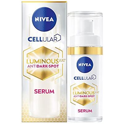 NIVEA LUMINOUS 630 Cellular Serum voor geavanceerde behandeling tegen donkere vlekken, helder gezichtsserum voor vrouwen, 30 ml NIVEA LUMINOUS 630 Cellular Serum voor geavanceerde behandeling tegen donkere vlekken, helder gezichtsserum voor vrouwen, 30 ml