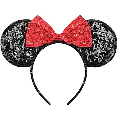DRESHOW 2 diadeems met muizenoren, pailletten, feestdecoratie, verkleedkostuum voor meisjes en vrouwen Eén maat DRESHOW 2 diadeems met muizenoren, pailletten, feestdecoratie, verkleedkostuum voor meisjes en vrouwen Eén maat