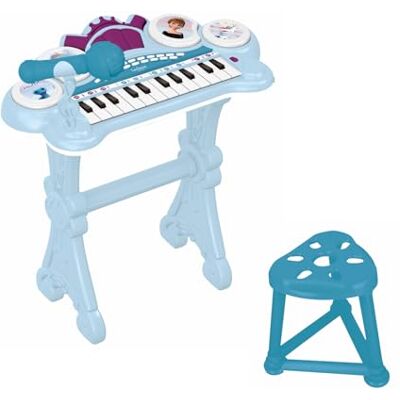 Lexibook , Frozen, elektronisch toetsenbord met zitting, microfoon, mp3-speler, geluidseffecten, demomelodieën, blauw/paars, K707FZLXB Lexibook , Frozen, elektronisch toetsenbord met zitting, microfoon, mp3-speler, geluidseffecten, demomelodieën, blauw/paars, K707FZLXB