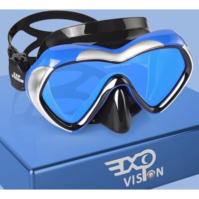 Vision Duikmasker voor volwassenen, anti-condens-duikbril van gehard glas met neusbescherming, professionele duikuitrusting voor snorkelen Vision Duikmasker voor volwassenen, anti-condens-duikbril van gehard glas met neusbescherming, professionele duikuitrusting voor snorkelen