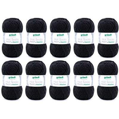 Gründl Hot Socks Pearl breiwol effen (75% merinowol, 20% polyamide, 5% kasjmier, 50g/200m, naalddikte 2,5-3, 10x50g) zwart, 40x37x11cm Gründl Hot Socks Pearl breiwol effen (75% merinowol, 20% polyamide, 5% kasjmier, 50g/200m, naalddikte 2,5-3, 10x50g) zwart, 40x37x11cm
