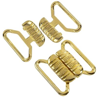 AERZETIX Set van 8 steeksluitingen voor bovenkleding riemdoorvoer 17 mm van metaal in de kleur goud AERZETIX Set van 8 steeksluitingen voor bovenkleding riemdoorvoer 17 mm van metaal in de kleur goud
