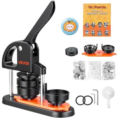 VEVOR Badgemachine, 58 mm, badgepers met 100 verbruiksartikelen, magisch boek en cirkelsnijder, machine voor het maken van badges van robuust kunststof, voor het maken van pin-badges, VEVOR Badgemachine, 58 mm, badgepers met 100 verbruiksartikelen, magisch boek en cirkelsnijder, machine voor het maken van badges van robuust kunststof, voor het maken van pin-badges,