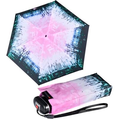 Knirps Zakparaplu voor op reis, Matrix roze, Super Mini zakparaplu Knirps Zakparaplu voor op reis, Matrix roze, Super Mini zakparaplu