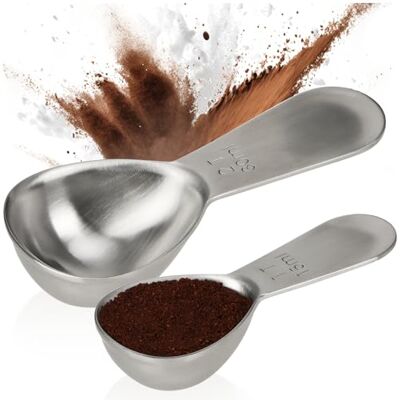 com-four ® 2 x koffielepels van roestvrij staal, maatlepels com-four ® 2 x koffielepels van roestvrij staal, maatlepels