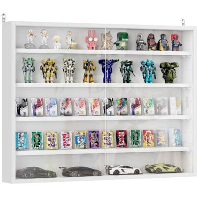 HOMCOM Vitrine voor collectie met 4 planken, 80 x 9,5 x 60 cm, wit HOMCOM Vitrine voor collectie met 4 planken, 80 x 9,5 x 60 cm, wit