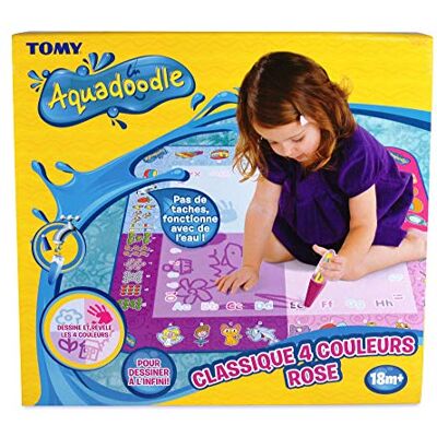 AquaDoodle Tomy tapijt klassiek 4 kleuren roze t72371, waterkleurig tekentapijt, reuze kleurplaat, vroege leerling tapijt geschikt voor kinderen vanaf 18 maanden AquaDoodle Tomy tapijt klassiek 4 kleuren roze t72371, waterkleurig tekentapijt, reuze kleurplaat, vroege leerling tapijt geschikt voor kinderen vanaf 18 maanden