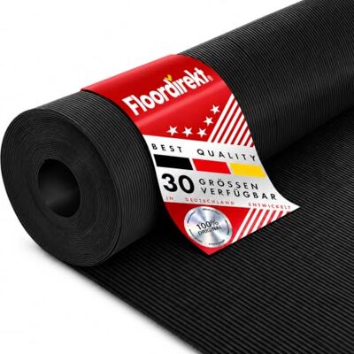 Floordirekt Rubberen mat fijne groeven 3 mm antislip vloerbedekking fijne ribben (zwart, 100x200 cm) Floordirekt Rubberen mat fijne groeven 3 mm antislip vloerbedekking fijne ribben (zwart, 100x200 cm)