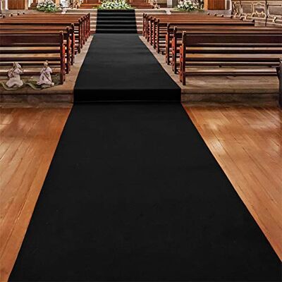 Floordirekt Premium gangtapijt vuurvast voor bruiloft 100 x 500 cm zwart 980 Floordirekt Premium gangtapijt vuurvast voor bruiloft 100 x 500 cm zwart 980