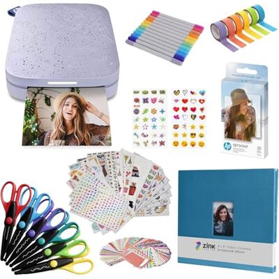HP Sprocket Draagbare instant fotoprinter 2 x 3 inch (paars) albumset HP Sprocket Draagbare instant fotoprinter 2 x 3 inch (paars) albumset
