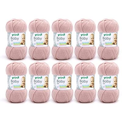 Gründl Baby Uni garen (speciaal babygaren voor breien en haken, Oeko-Tex®-gecertificeerd, robuust en onderhoudsvriendelijk, 70% acryl en 30% polyamide, naalden nr. 3 ½ tot 4 ½, 10 x 50 g), donkerroze Gründl Baby Uni garen (speciaal babygaren voor breien en haken, Oeko-Tex®-gecertificeerd, robuust en onderhoudsvriendelijk, 70% acryl en 30% polyamide, naalden nr. 3 ½ tot 4 ½, 10 x 50 g), donkerroze