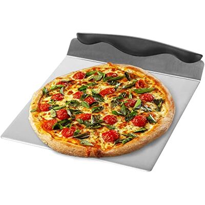 com-four ® pizzaschuiver van roestvrij staal taartplateau met kunststof handvat taart- en pizzaschep pizzaschep met 20,5 x 20,5 cm (zwart / zilverkleurig hoekig) com-four ® pizzaschuiver van roestvrij staal taartplateau met kunststof handvat taart- en pizzaschep pizzaschep met 20,5 x 20,5 cm (zwart / zilverkleurig hoekig)
